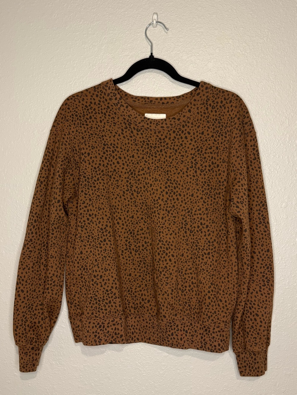 Women’s Abercrombie Brown Leopard-Print Crewneck Sweater